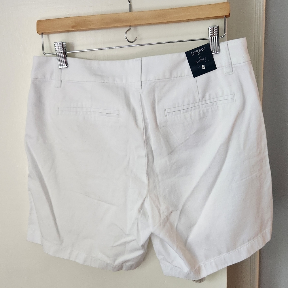 NWT JCrew Factory size 8 White Cotton Twill Shorts - Picture 2 of 3